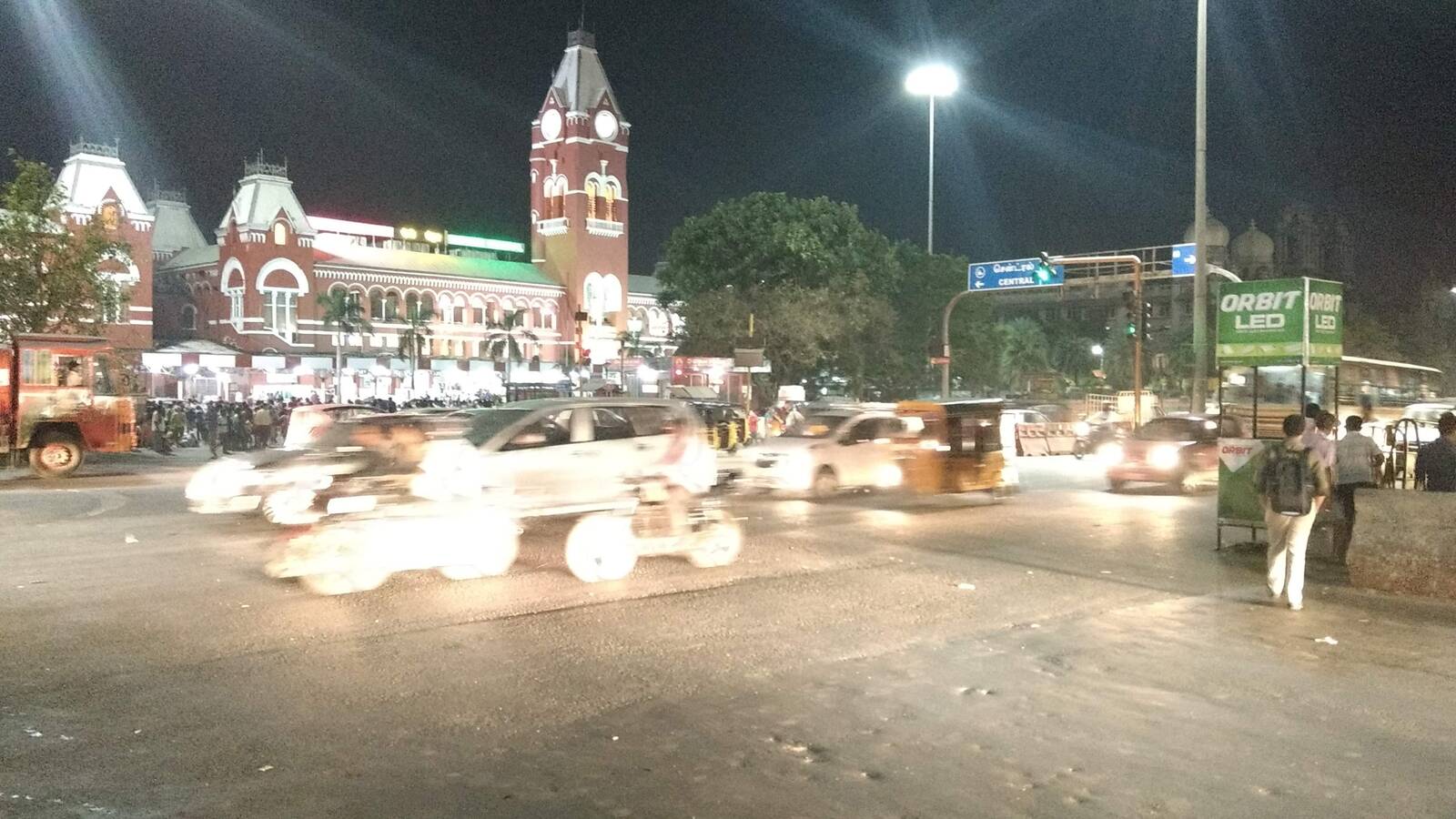 Chennai street at night